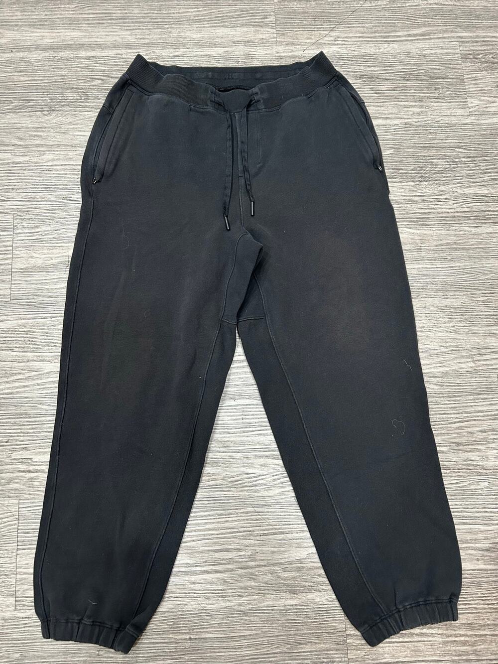 Lululemon At Ease Jogger Mens Medium Black Textured Knit Athletic Sweatpants 28"
